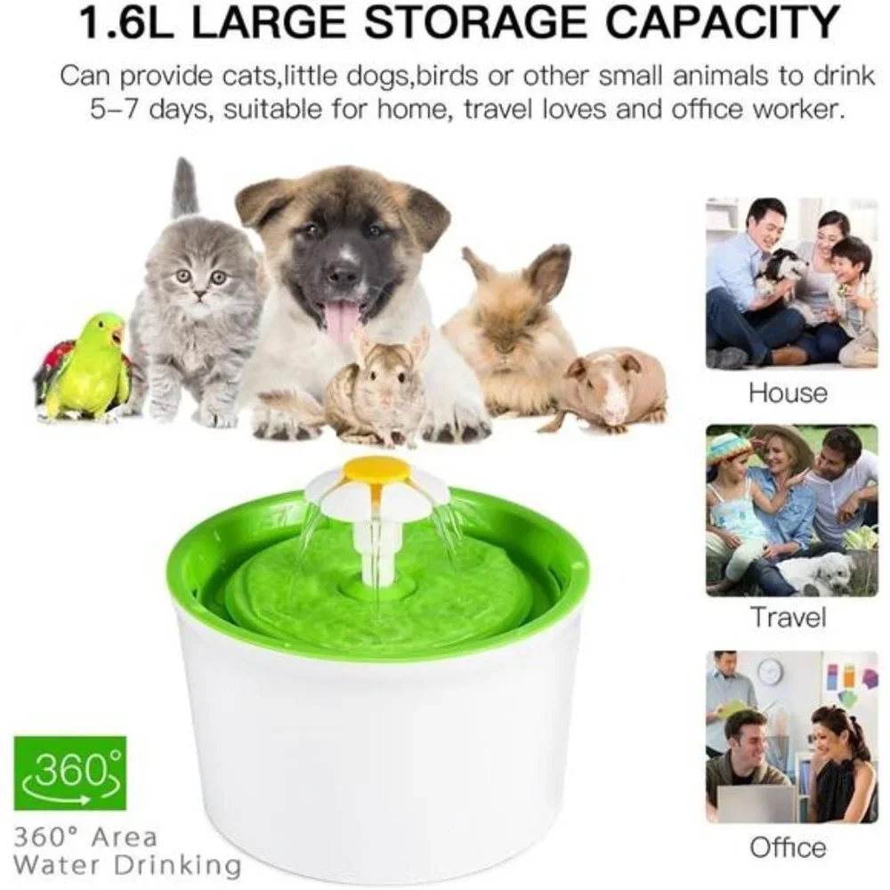Cat Water Fountain,56oz/1.6L Automatic Pet Water Fountain Dog Water Dispenser